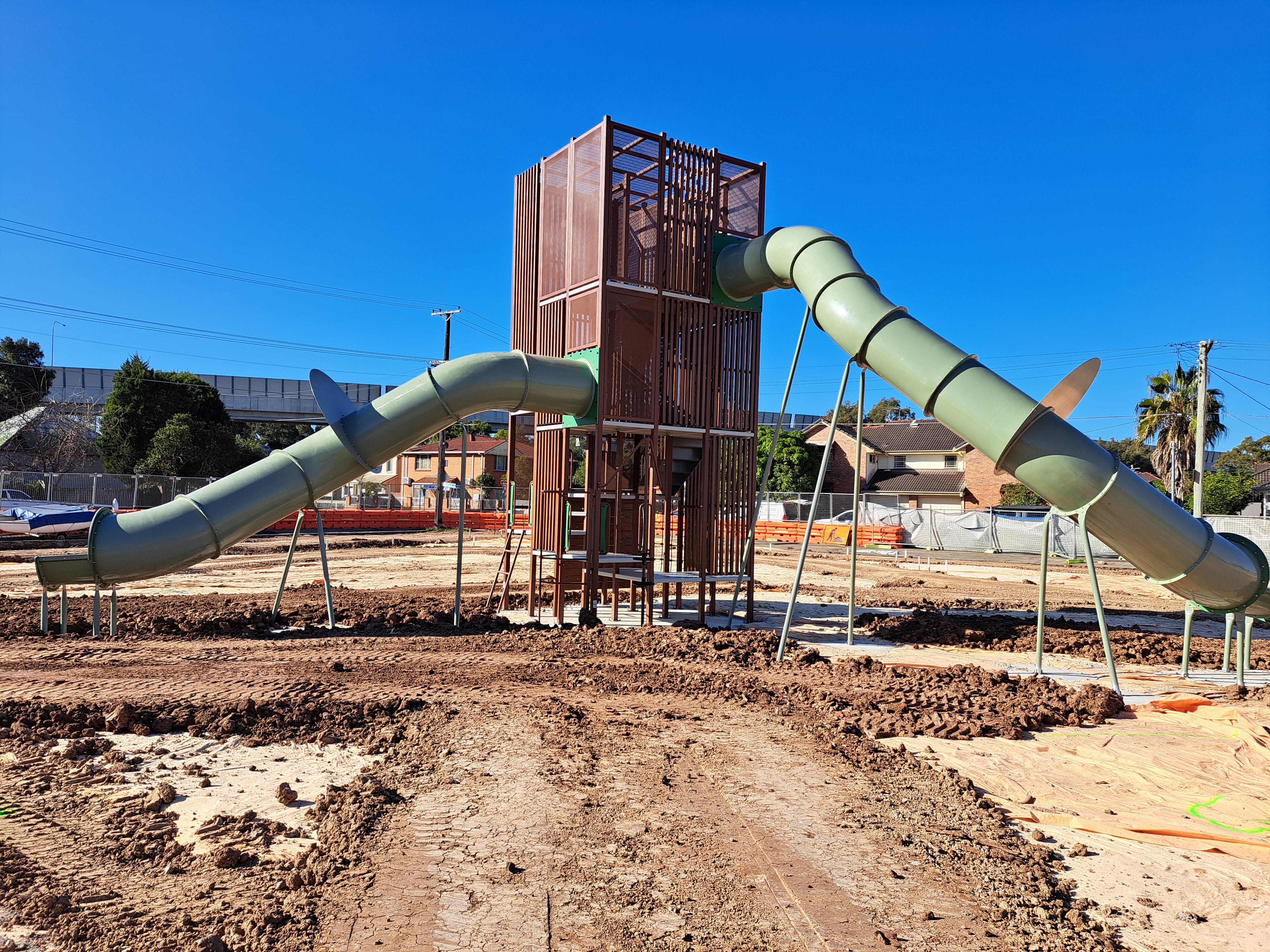 New slides under construction at F.S. Garside park