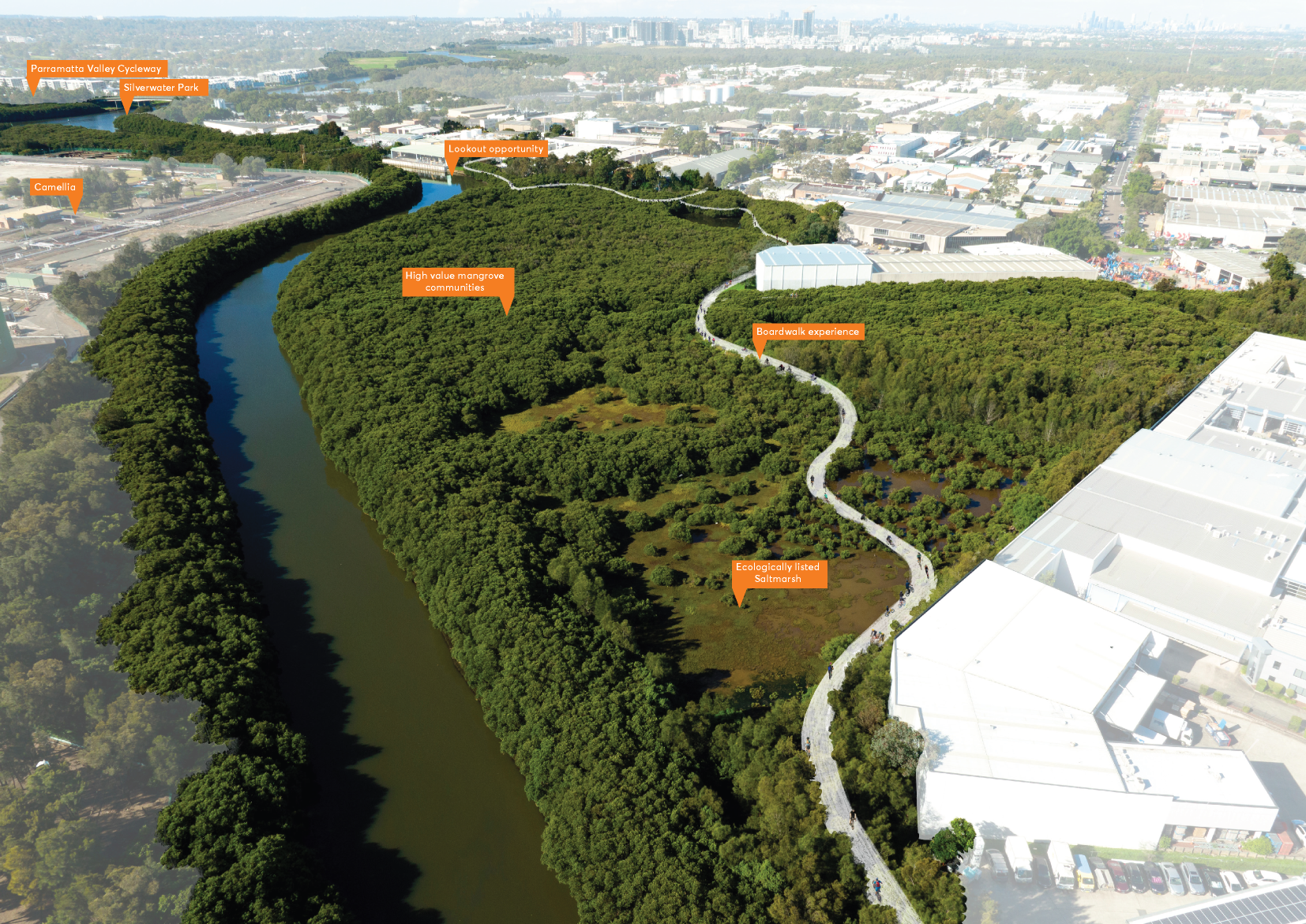 Artist's impression of Duck River nature trail